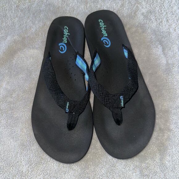 Women Cobian Skinny Bounce Flip Flop Sandal Black Arch Support Cushioned Size 8 - Picture 2 of 6
